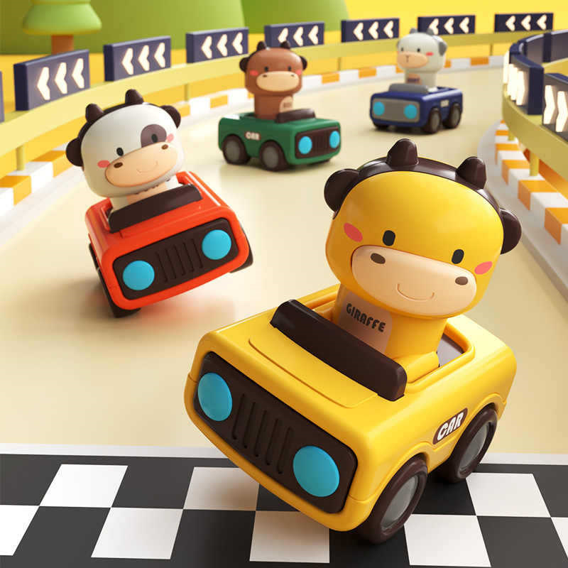 Kids Toys 2 Year Old - Animal Push and Go Car Toy,