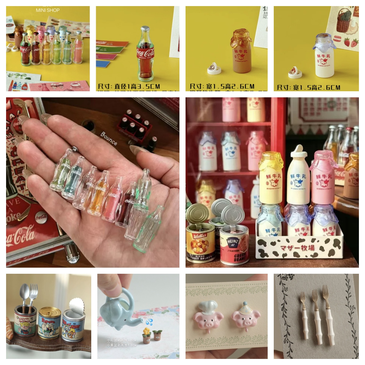 Play Kitchen Set - Mini Cola Milk Bottle Set 6