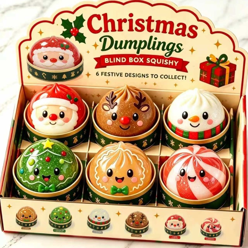 Kids Toys Xmas - Christmas Dumpling Squishy Squeeze Toy Box