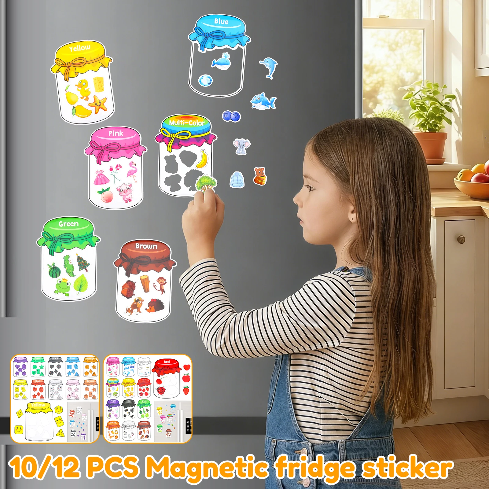 12/10Pcs Color Sorting Fridge  - Kids Toys 2 Year Old review and price