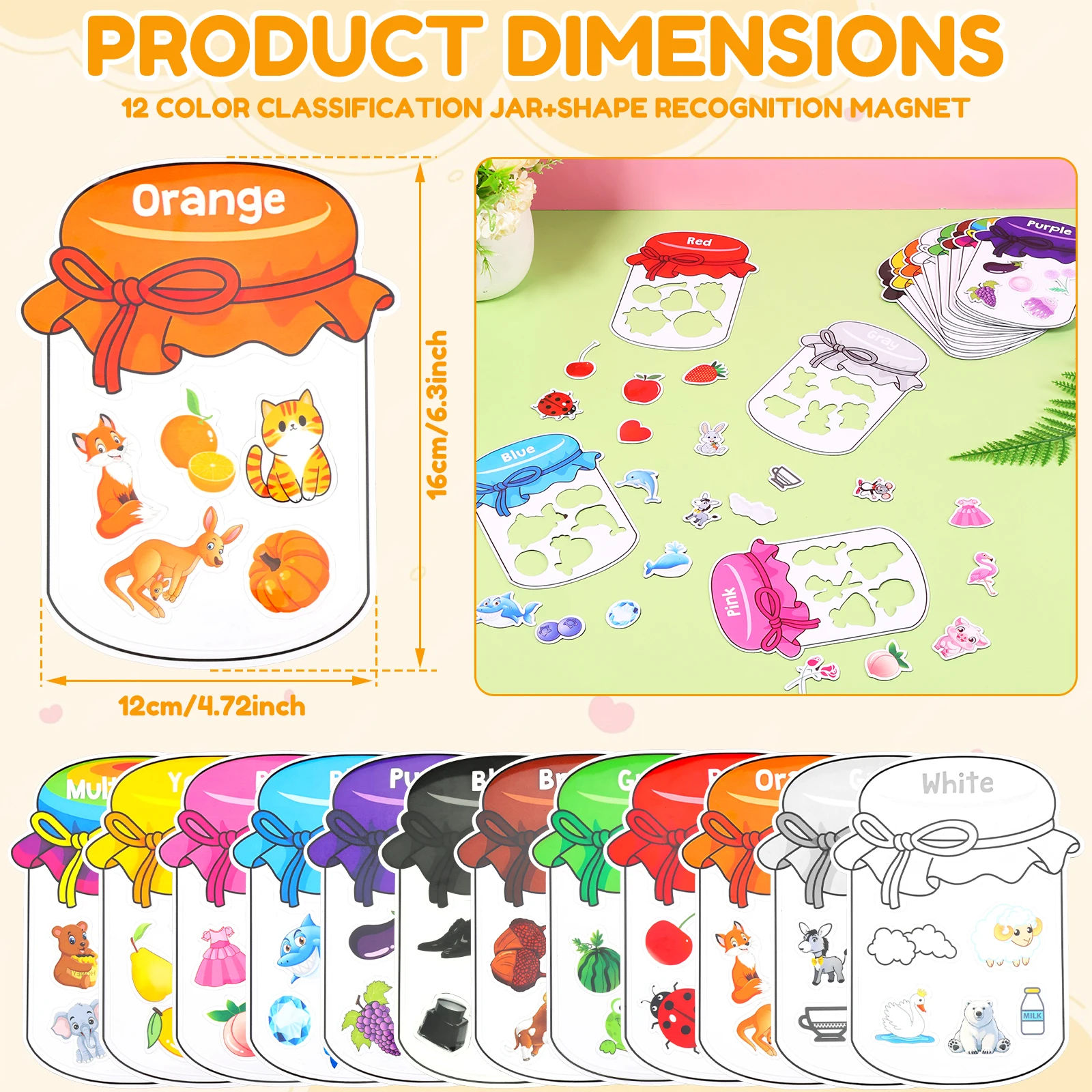 12/10Pcs Color Sorting Fridge  - Kids Toys 2 Year Old review and price