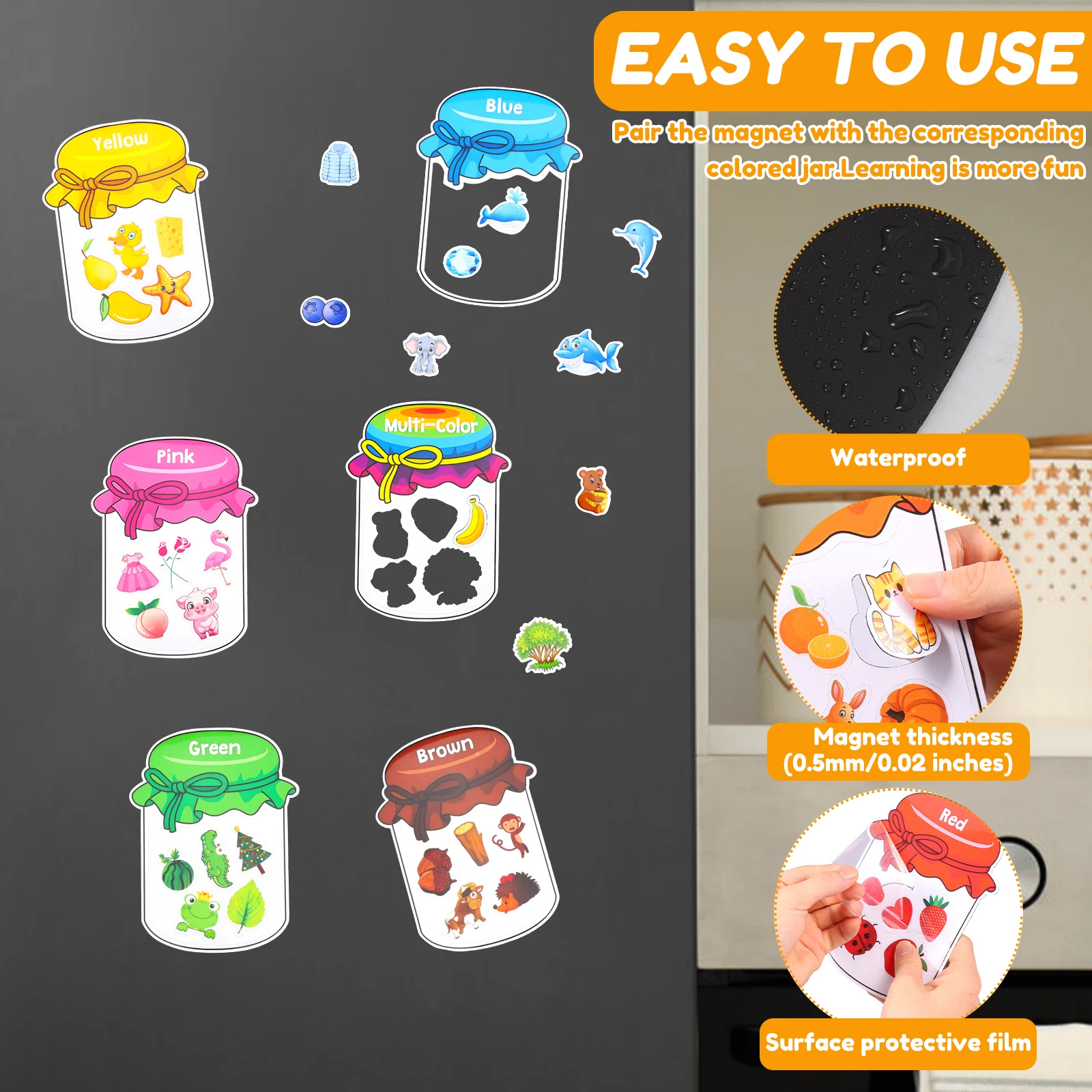 12/10Pcs Color Sorting Fridge  - Kids Toys 2 Year Old review and price